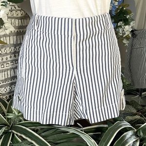 WHBM Blue and White Stripe Short